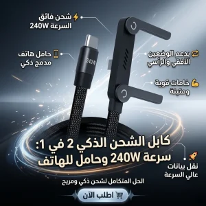 كابل الشحن الذكي 2×1 المغناطيسي