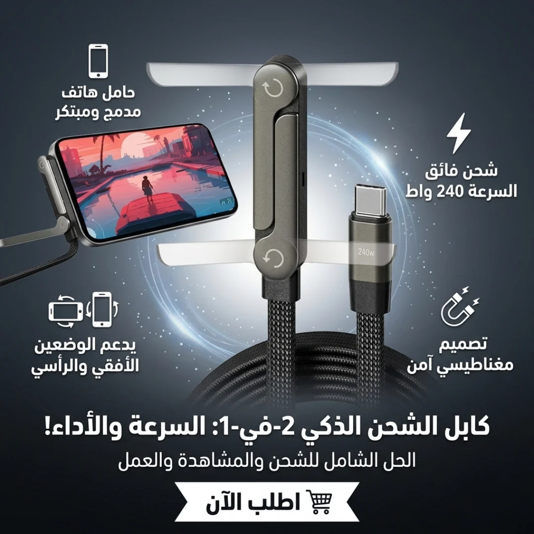 كابل الشحن الذكي 2x1 المغناطيسي - الصورة 2
