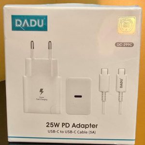 شاحن DADU 25 واط USB-C بمنفذين — شحن سريع مزدوج