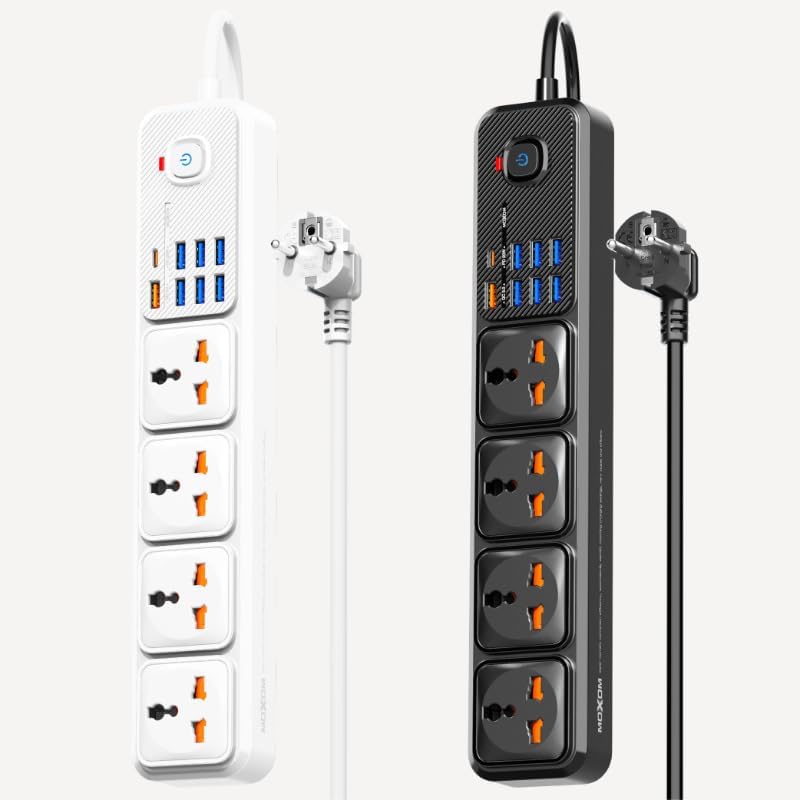 مشترك طاقة 12 في 1 مع خاصية الشحن السريع و4 مقابس و7 منافذ USB و1 منفذ نوع سي... - الصورة 4